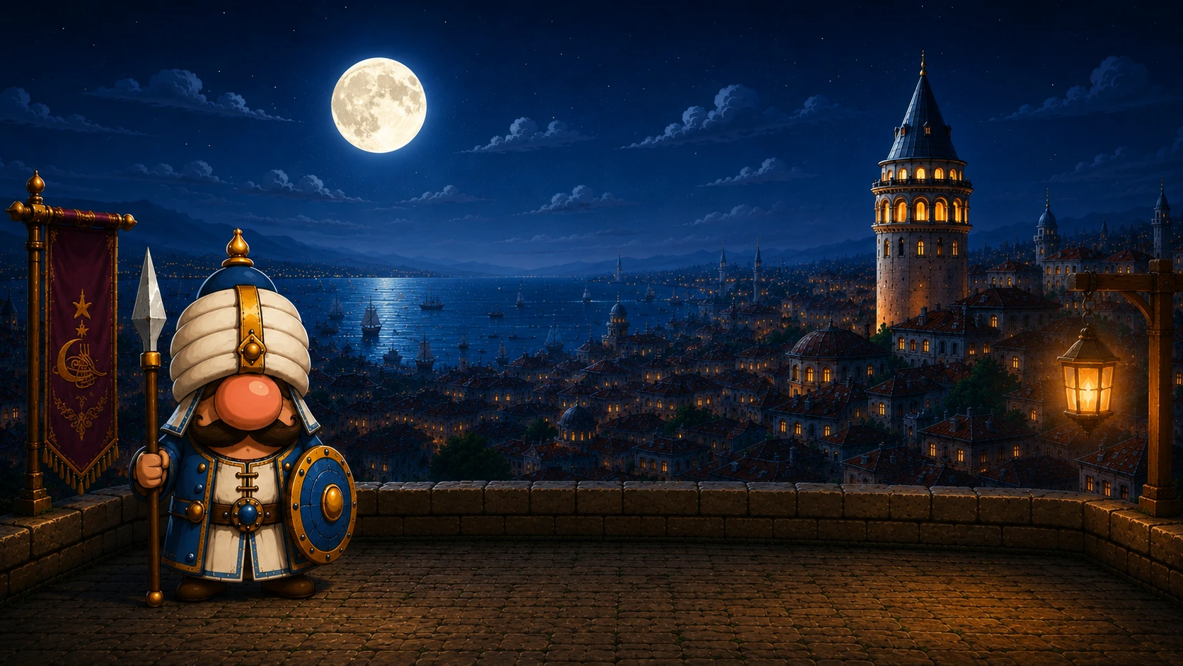 OTTOMAN gece İstanbul manzarası